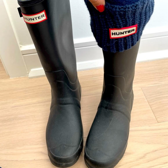 Womens Hunter Boots With Navy Blue 